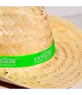 Straw hat with green ribbon