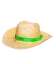 Sombrero de paja con cinta verde