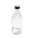 Glass bottle with steel cap